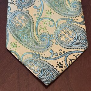 Paul Malone Palm Beach Hand Made 100% Silk With Pocket Square Made In China Long